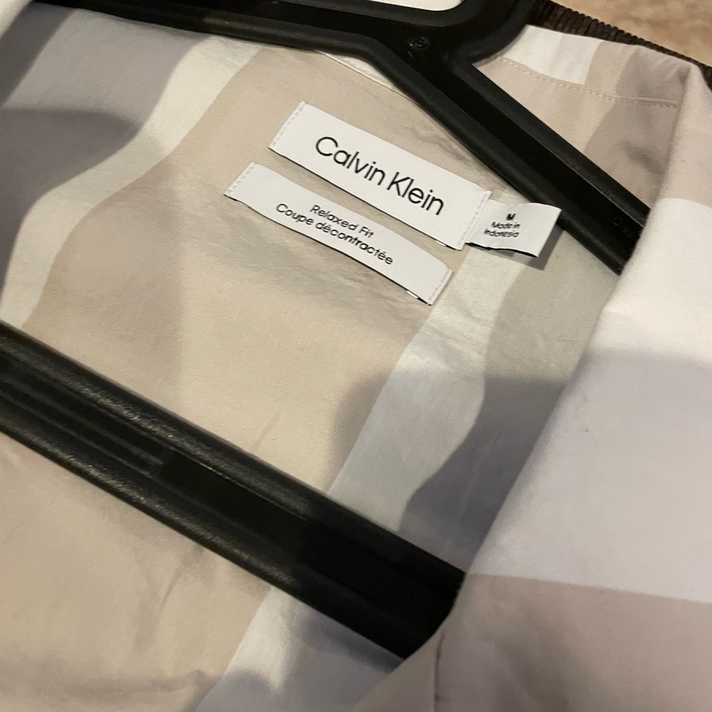 Calvin Klein Men's Stripe Easy Camp Shirt - Picture 5 of 5